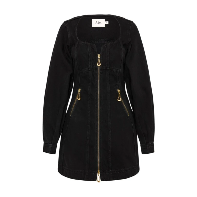 Aje Black Dress Willa Denim Mini Dress Clothing Aje Luxury Shoes 