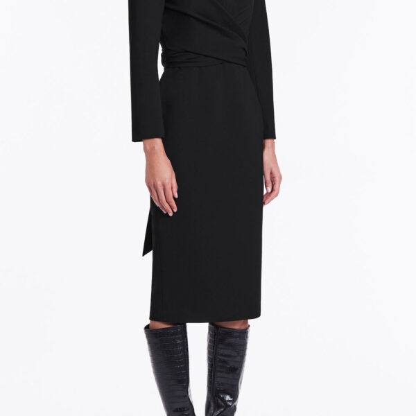 Carla Zampatti Black ponte wrapped up dress, view 2