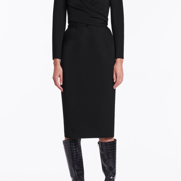 Carla Zampatti Black ponte wrapped up dress, view 3
