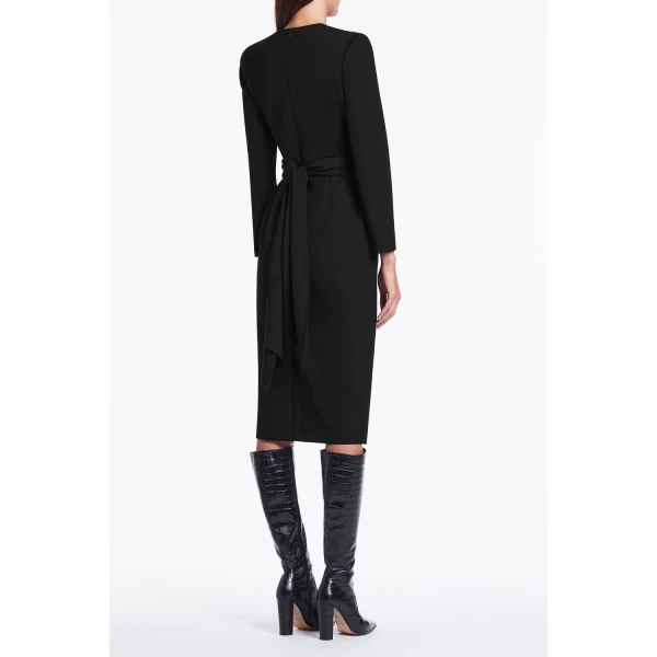 Maelle cape gown Black crepe cape midi dress (Copy) Clothing classic Luxury Shoes 