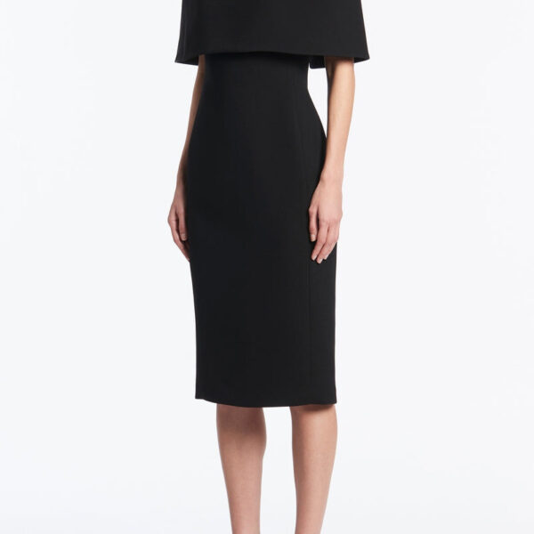 Maelle cape gown Black crepe button sleeved dress (Copy) Clothing classic Luxury Shoes 