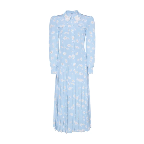 Daisy Print Silk Dress Daisy Print Silk Dress Clothing Alessandra Rich Luxury Shoes 
