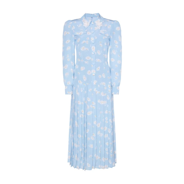 Daisy Print Silk Dress Daisy Print Silk Dress Clothing Alessandra Rich Luxury Shoes 