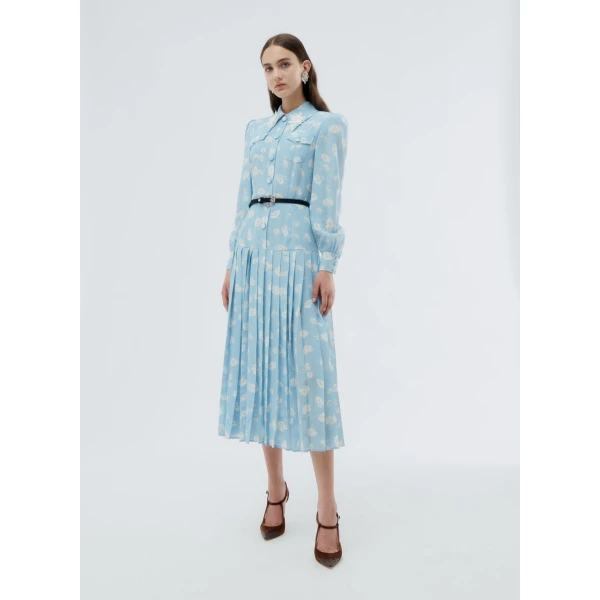 Daisy Print Silk Dress