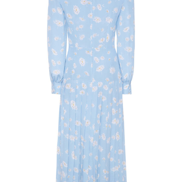 Alessandra Rich Daisy Print Silk Dress, view 3