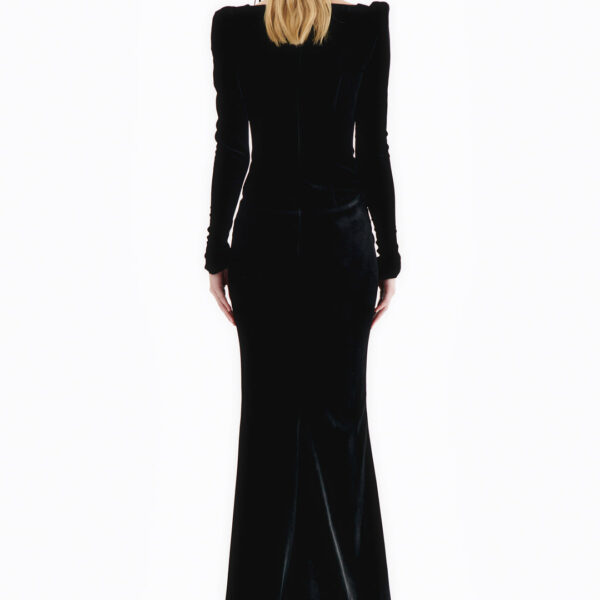 Alessandra Rich Velvet Evening Dress, view 4