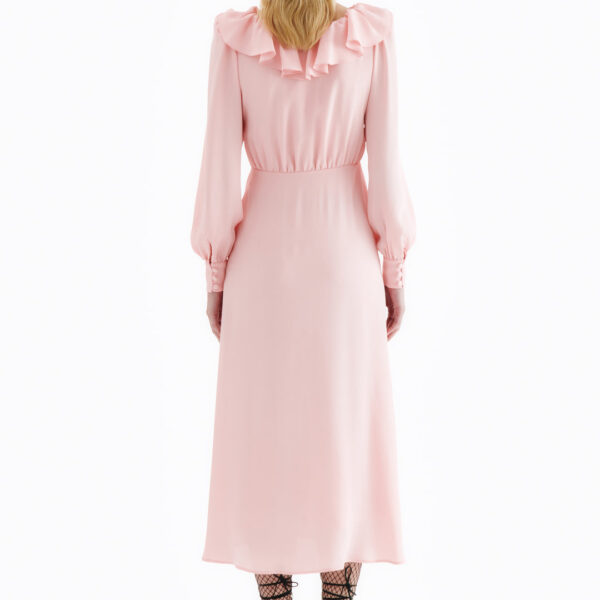 Alessandra Rich Silk Blend Dress With Volant Collar, view 4