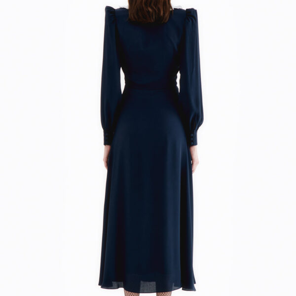 Alessandra Rich Silk Blend Dress With Collar, view 4