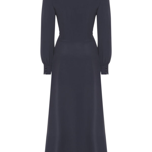 Alessandra Rich Silk Blend Dress With Collar, view 3