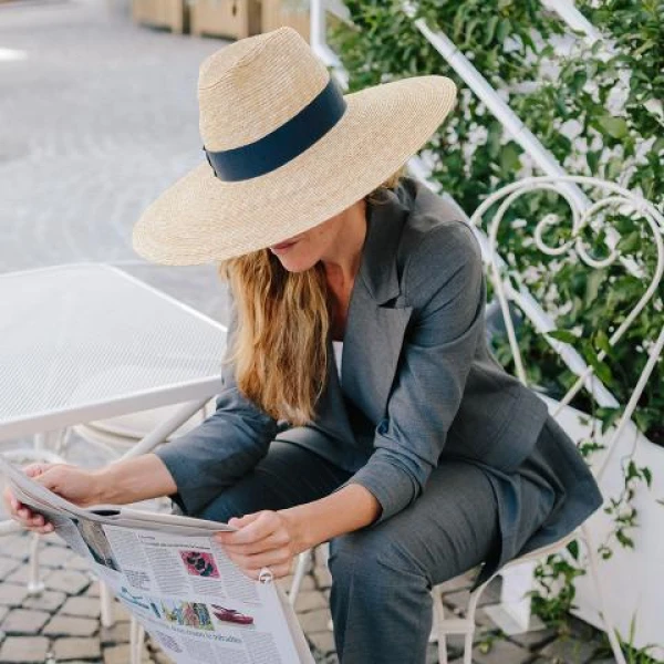 hat with straw