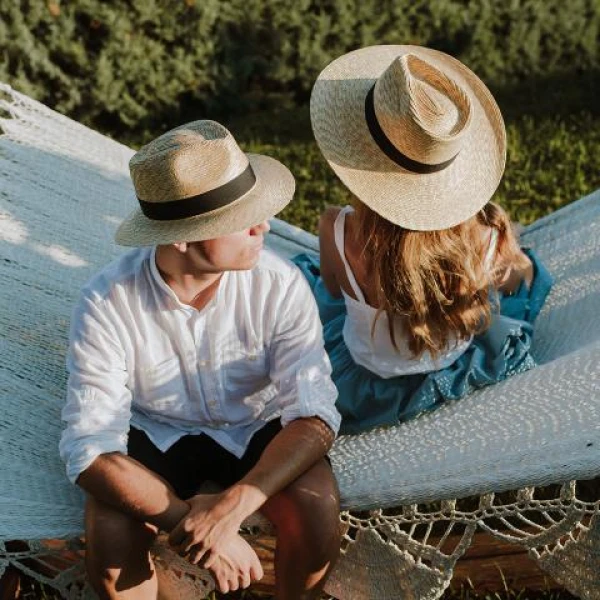 hat with straw