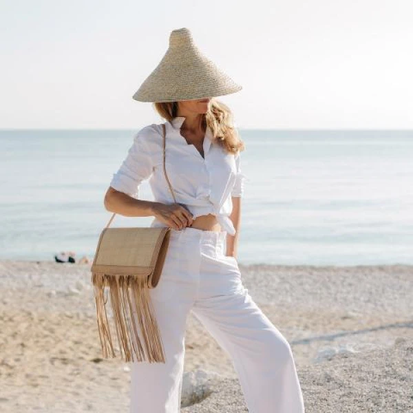 hat with straw