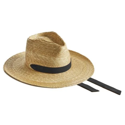 Montegallo-Lady-Bogart-Black-Ribbon-Straw-Hat Straw Hats