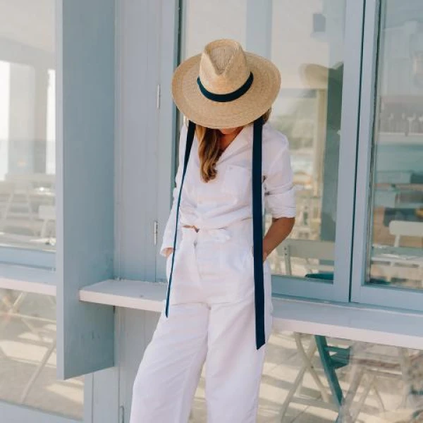 straw fedora hat