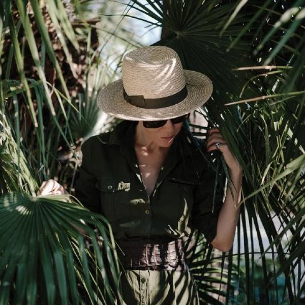 hat with straw