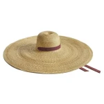 Montegallo-Rossella-Bordeaux-Ribbon-Straw-Hat Straw Hats