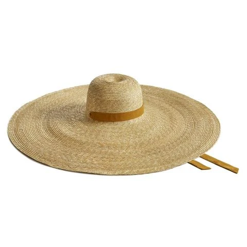 Montegallo-Rossella-Mustard-Ribbon-Straw-Hat Straw Hats