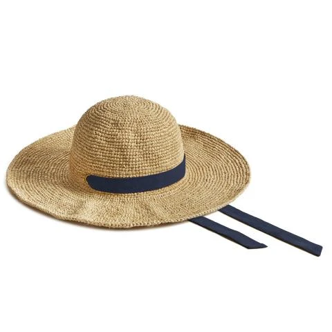 Montegallo-Travel-Blue-Ribbon-Straw-Hat Straw Hats