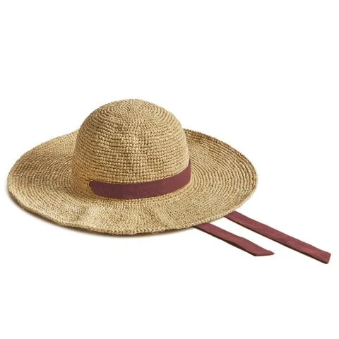 Montegallo-Travel-Bordeaux-Ribbon-Straw-Hat Straw Hats