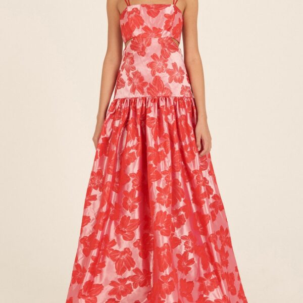 Silvia Tcherassi Anamaria Cherry Floral Maxi Dress, view 2
