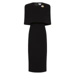 Black crepe button sleeved dress (Copy) - 18 UK   Luxury Shoes 