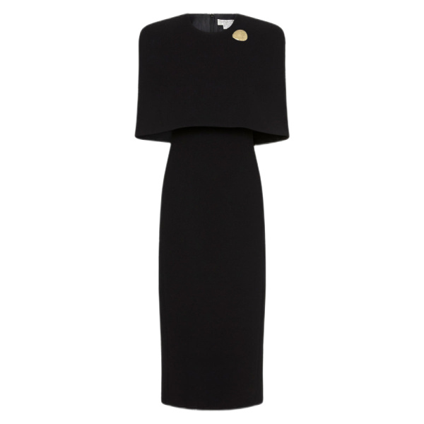 Black crepe button sleeved dress (Copy) - 18 UK   Luxury Shoes 