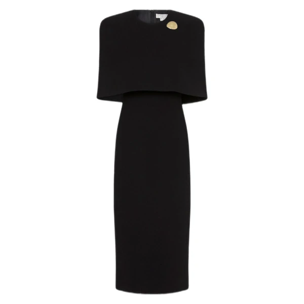 Black crepe button sleeved dress (Copy) - 18 UK   Luxury Shoes 
