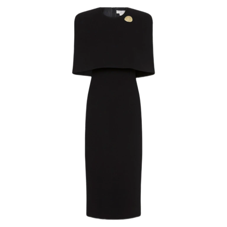 Black crepe button sleeved dress (Copy) - 18 UK   Luxury Shoes 