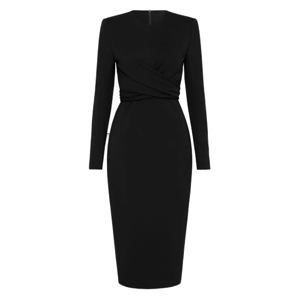 Black crepe cape midi dress (Copy) - 18 UK   Luxury Shoes 