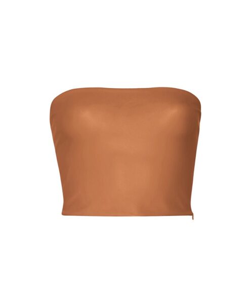 Faux Leather Tube Top