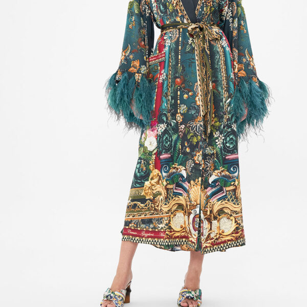 Camilla dress Long robe with flared sleeve dress Midi dress