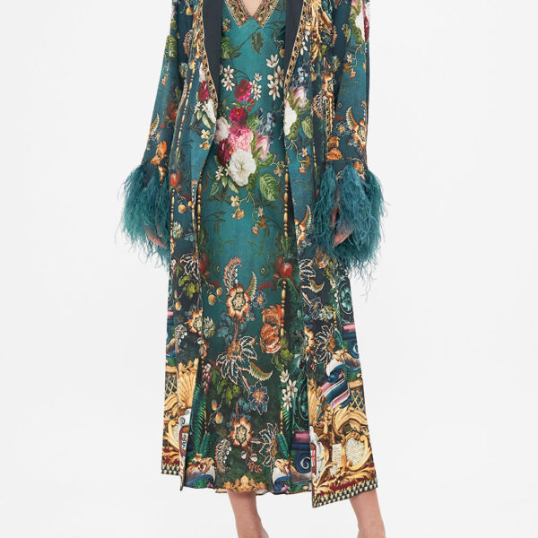 Camilla dress Long robe with flared sleeve dress green dress