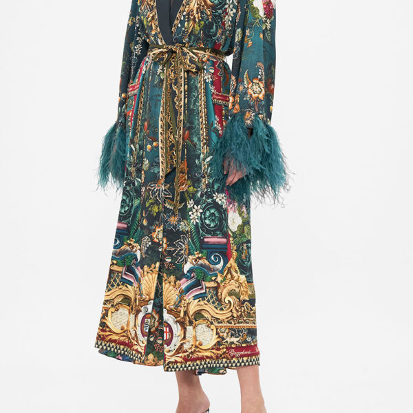 Long robe with flared sleeve dress Camilla dress