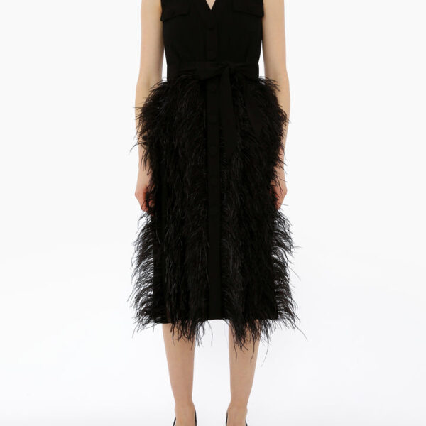 Huishan Zhang Elizabeth Dress Black Pleated Voile Elizabeth Dress Black Pleated Voile Clothing British designer Luxury Shoes 
