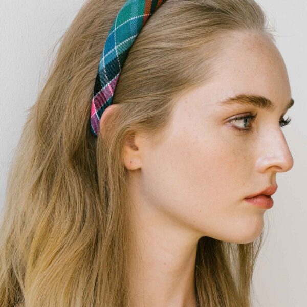 This Rowan Headband is made by hand in New York from genuine Scottish tartan