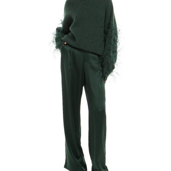Lapointe Alpaca Silk Turtleneck With Feathers