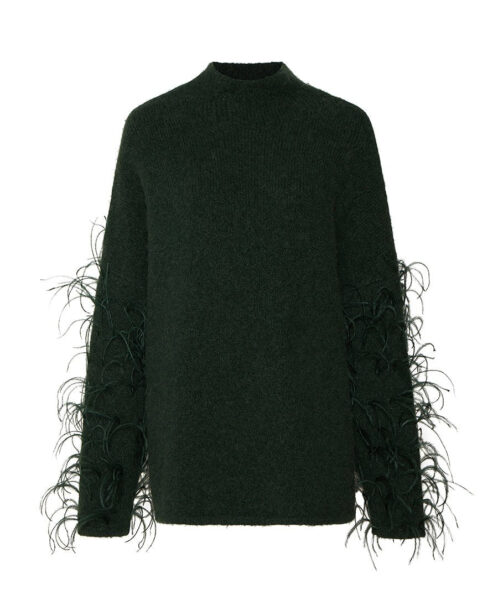 Lapointe Alpaca Silk Turtleneck With Feathers