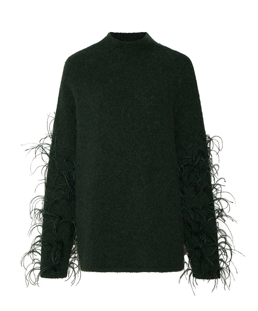 Lapointe-Alpaca-Silk-Turtleneck-With-Feathers Lapointe Alpaca Silk Turtleneck With Feathers