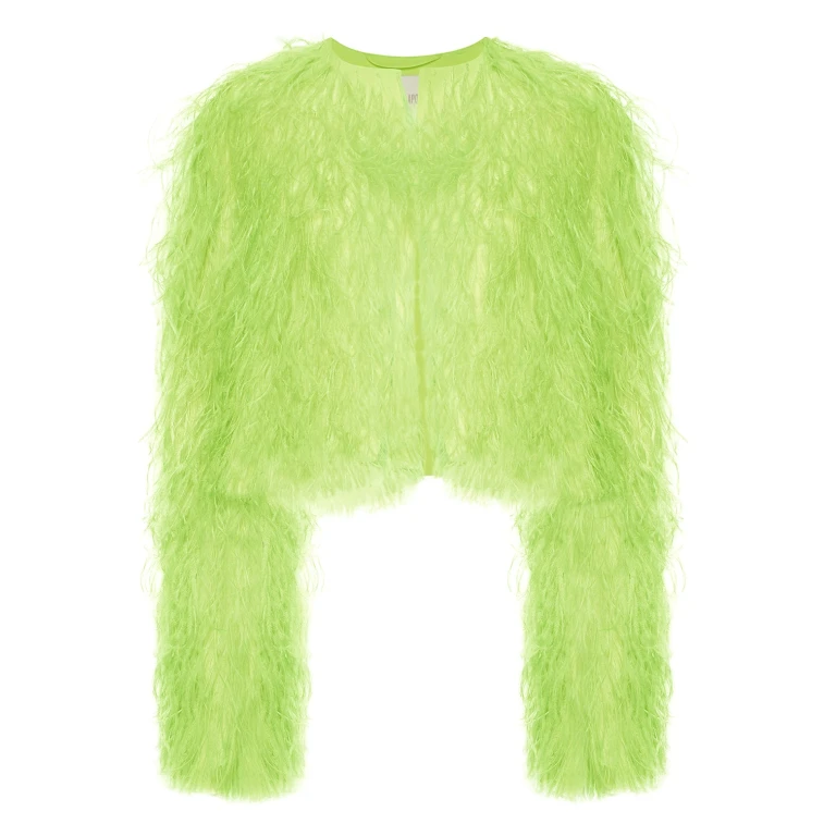 Lapointe Cropped Feather Bomber