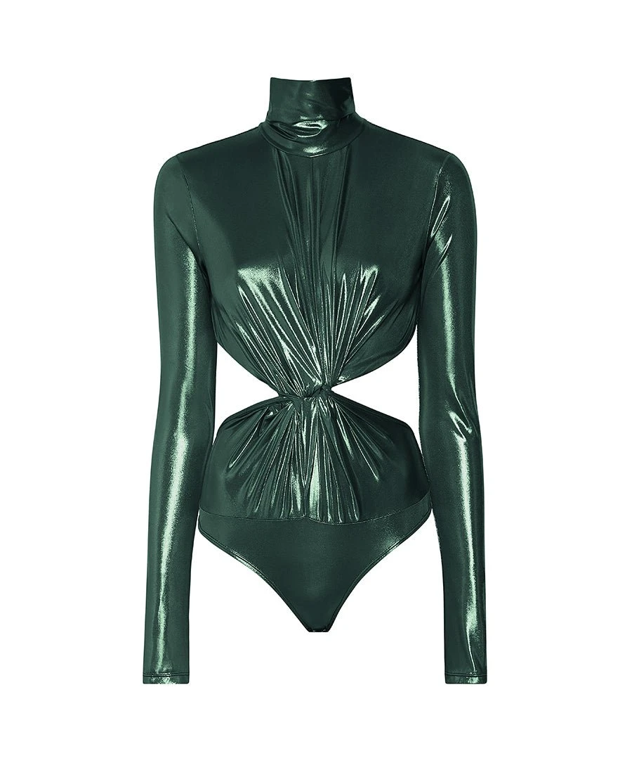 Lapointe-Shiny-Jersey-Turtleneck-Bodysuit Lapointe Shiny Jersey Turtleneck Bodysuit