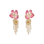 Schiaparelli Pansy Curtain Earrings35169 nobg