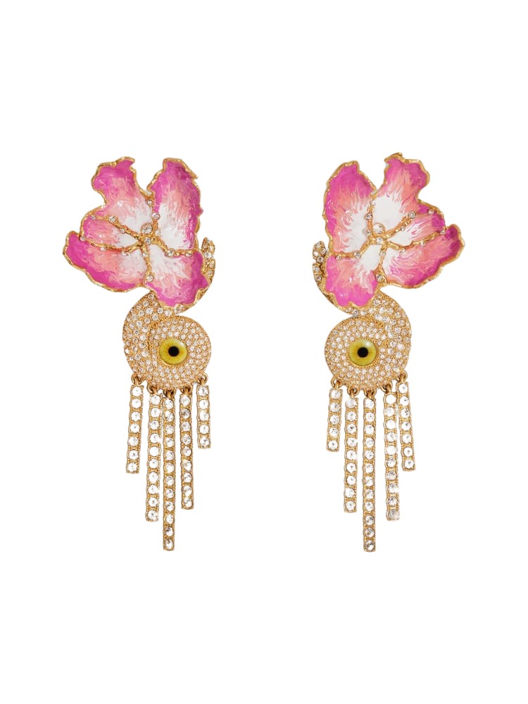 Schiaparelli Pansy Curtain Earrings35169 nobg
