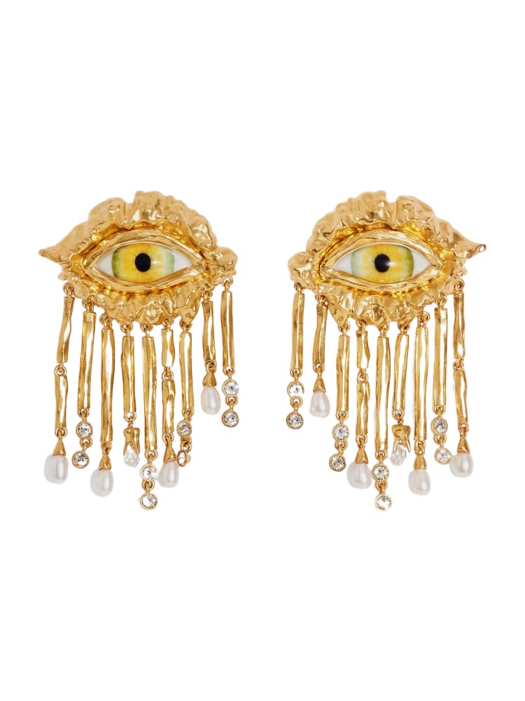 Schiaparelli Surrealist Eye Chandelier Earrings83293 nobg