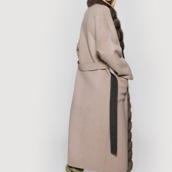 Cashmere and sable doubleface graphite coat - Image 4
