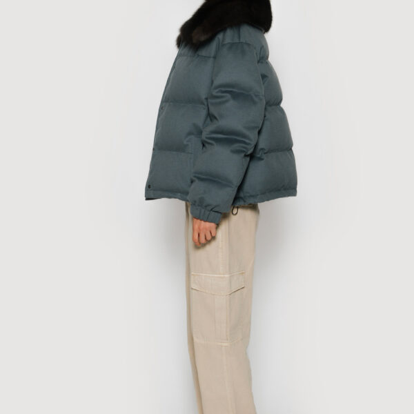 Cashmere down jacket with dark barguzinsky sable - Image 4