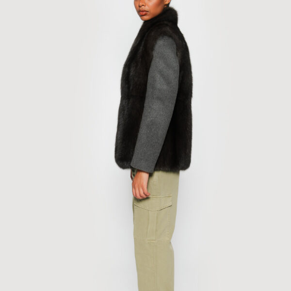 Cashmere jacket with sable barguzinsky dark - Image 4