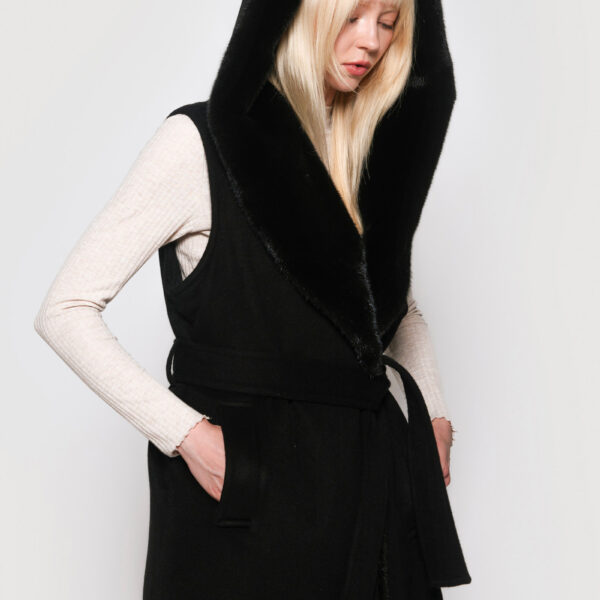 Cashmere with mink vest coat - Image 4