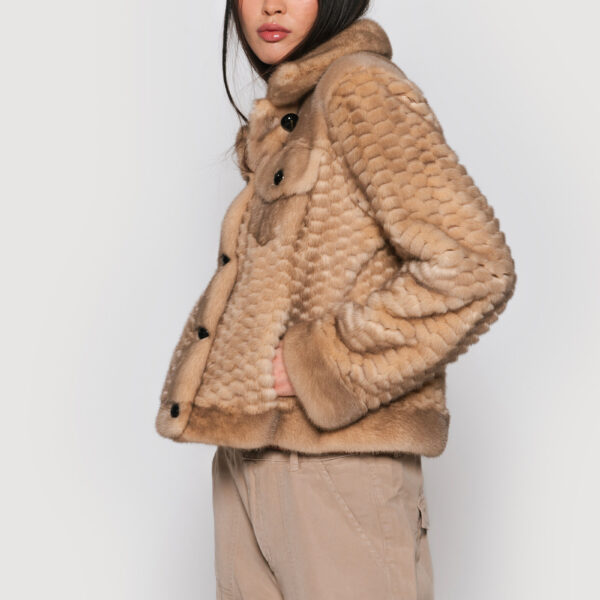 Mink jacket silver blue light - Image 4