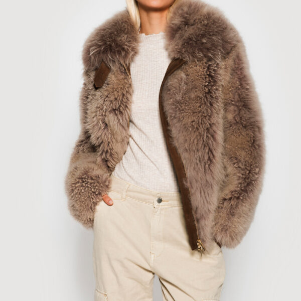 Brown Mohair Coat fur Jackets