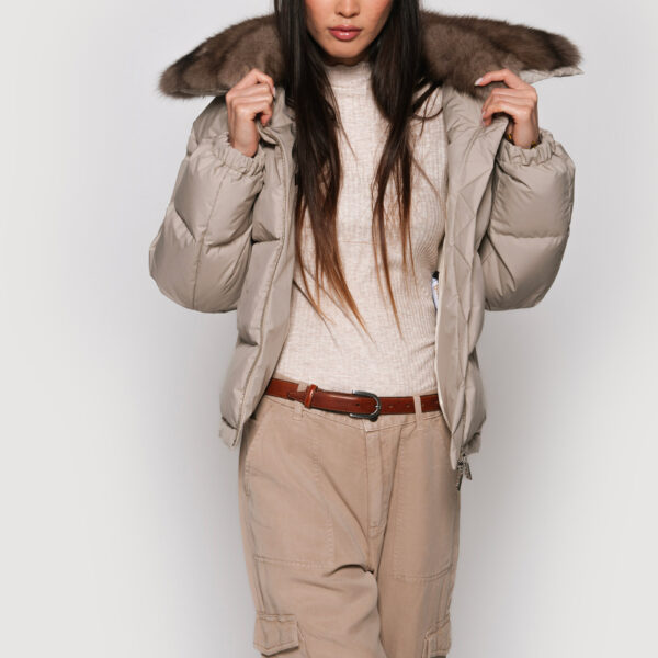Tech down jacket with graphite sable - Image 4